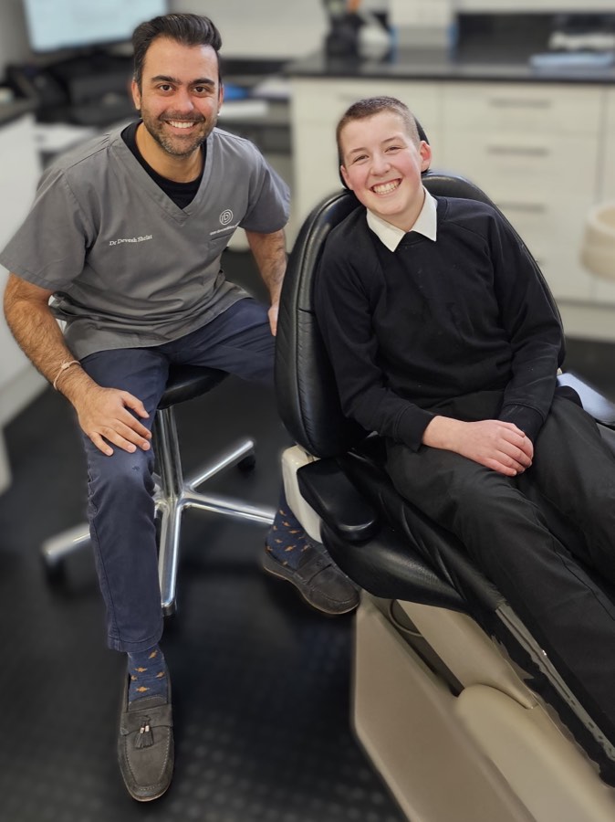 A real young patient with Dr Devesh Shelat at Dr Dev Orthodontics